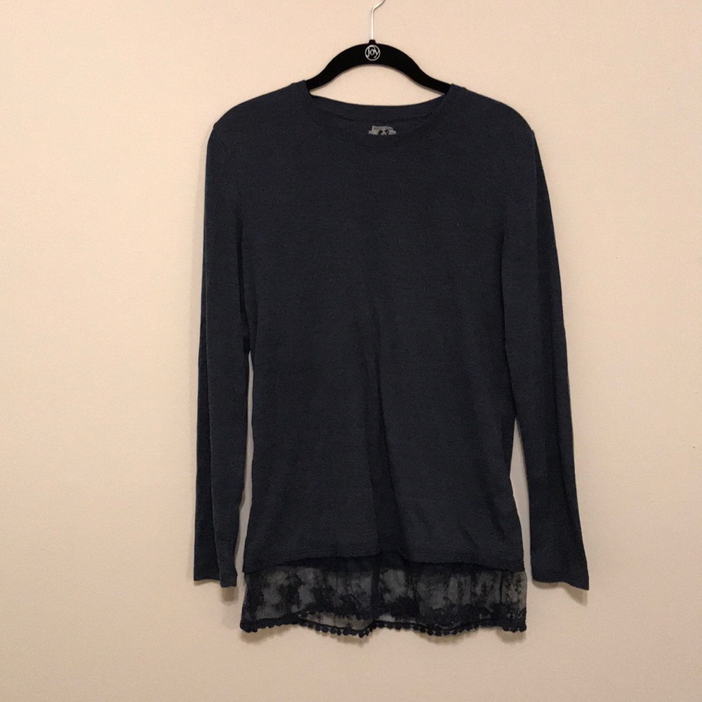 Navy blue long sleeve with lace